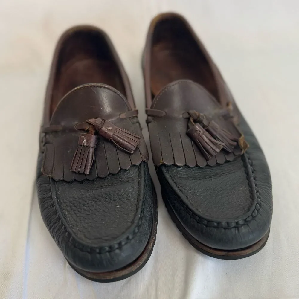 Allen Edmonds Size 8.5 D Nashua Tassel‎ Loafers Slip On Dress Shoes Black/Brown